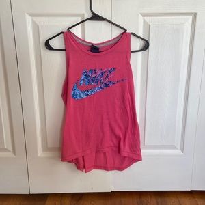 Nike tank top, pink and blue, size XS